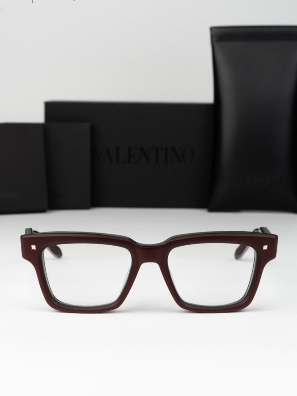Valentino Men Eyeglasses Burgundy Square V-ESSENTIAL I VLX-121 C NEW AUTHENTIC
